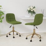 vidaXL Chaises pivotantes à manger lot de 2 vert clair velours