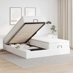 VidaXL Cadre de lit ottoman avec matelas blanc 160x200 cm similicuir