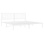 vidaXL Cadre de lit métal sans matelas et tête de lit blanc 193x203 cm