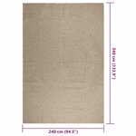 vidaXL Tapis ZIZUR beige 240x340 cm aspect de jute intérieur extérieur