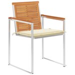 vidaXL Chaises de jardin lot de 4 avec coussins Bois d'acacia massif