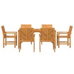 vidaXL Ensemble de salle à manger pour jardin 7 Pièces Marron