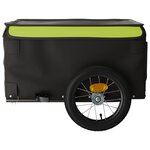 vidaXL Remorque de vélo noir et vert 30 kg fer