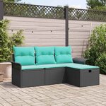 vidaXL Ensemble de canapé de jardin avec coussin 4 Pièces Poly rotin