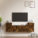 vidaXL Ensemble de meubles TV 4 Pièces Chêne fumé Bois d'ingénierie