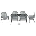 vidaXL Ensemble de salle à manger pour jardin 7 Pièces Gris polyrotin