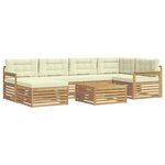 vidaXL Ensemble de canapés d'extérieur 7 pc Blanc et crème