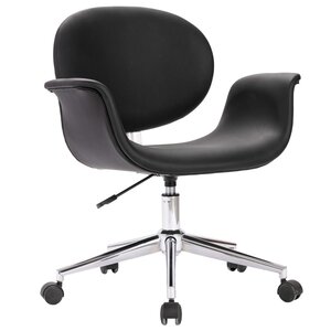 Chaise fauteuil siège pivotante de bureau informatique étude similicuir noir 02_0024157