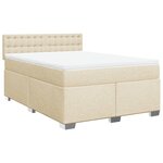 vidaXL Sommier à lattes de lit avec matelas Crème 140x200 cm Tissu