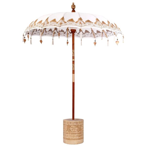 vidaXL Parasol balinais 260 2 Pièces Crème Coton et bois massif