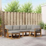 vidaXL Ensemble de canapés d'extérieur 6 Pièces Gris Naturel et Clair