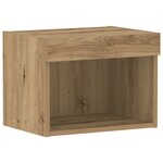 Meubles muraux vidaXL avec éclairage LED 2 Pièces Chêne artisanal 40x30x30 cm