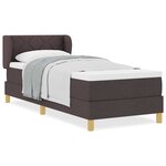 vidaXL Lit à Ressorts avec Matelas Crème 90x200 cm Tissu Marron foncé