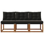 vidaXL 3 Pièce Canapé du milieu extérieur