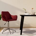 Vidaxl chaise pivotante de salle à manger rouge bordeaux tissu