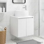 vidaXL Vanité de lavabo mural Blanc 49 5 x 44 5 x 66 cm