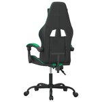 vidaXL Chaise de jeu pivotante Noir et vert Similicuir