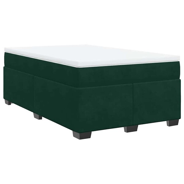 vidaXL Sommier à lattes de lit et matelas Vert foncé 120x200cm Velours