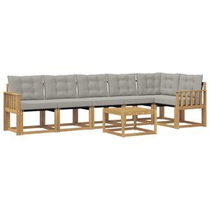 vidaXL Ensemble de canapés d'extérieur 7 pc Blanc et gris clair