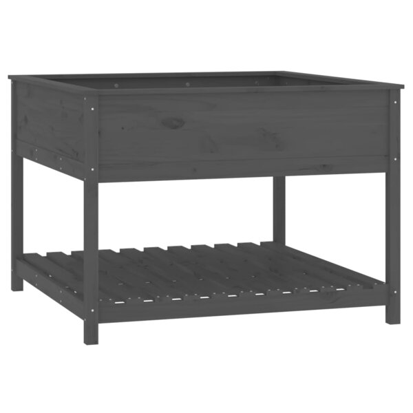 vidaXL Jardinière et étagère Gris 111 5x111 5x81 cm Bois massif de pin
