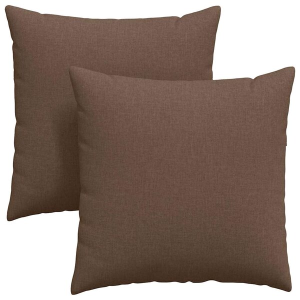 vidaXL Coussins de canapé 2 Pièces Marron 60 x 60 cm tissu