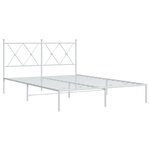 vidaXL Cadre de lit métal sans matelas et tête de lit blanc 135x190 cm