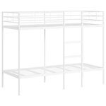 vidaXL Lit superposé sans matelas blanc 75x190 cm acier