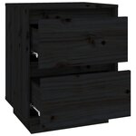 vidaXL Table de chevet Noir 40x35x50 cm Bois de pin solide