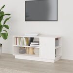 vidaXL Meuble TV Blanc 80x35x40 5 cm Bois de pin massif