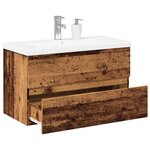 vidaXL Armoire lavabo avec bassin intégré vieux bois