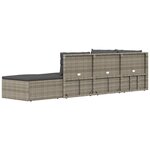 vidaXL Salon de jardin 5 Pièces avec coussins Gris Résine tressée