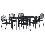 vidaXL Ensemble de salle à manger pour jardin 7 Pièces Anthracite Acier