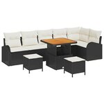 vidaXL Ensemble de canapé de jardin avec coussin 9 Pièces Noir et Crème
