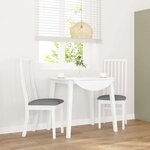 vidaXL Chaises à manger coussins 2 Pièces blanc bois massif caoutchouc