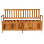 vidaXL Banc de rangement 148 cm Bois d'acacia solide