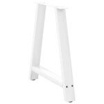 vidaXL Pieds de table à manger en forme de A 2 pièces Blanc 80 x (72-73) cm Acier