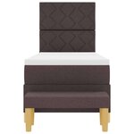vidaXL Lit à ressorts avec matelas Marron foncé 80 x 200 cm tissu