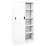 Armoire de bureau porte coulissante blanche 90 x 40 x 180 cm en acier blanc 02_0046818