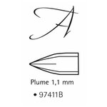 Stylo de calligraphie 1 1mm avec 6 Cartouches d'Encre x 5 BRAUSE CALLIGRAPHIE