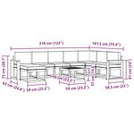 vidaXL Ensemble de canapés d'extérieur 9 pc Blanc et Beige