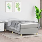 vidaXL Cadre de lit Gris clair 90x190 cm Tissu