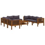 vidaXL Salon de jardin 9 Pièces avec coussin Bois d'acacia solide