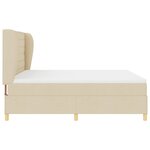 Lit à ressorts vidaXL avec matelas Crème 180x200 cm en tissu