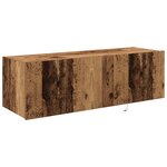 Meuble TV vidaXL avec éclairage LED Bois ancien 100x35x31 cm