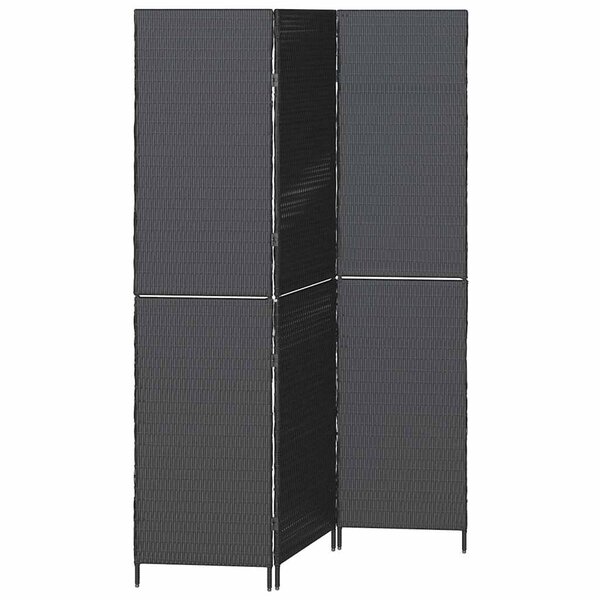 vidaXL Paravent Noir 146 x 180 cm. polyrotin