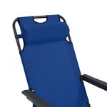 vidaXL Chaises longues pliables 2 Pièces avec repose-pied Acier Bleu