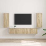 vidaXL Meuble TV mural 2 Pièces Sonoma 30 x 31 x 80 cm Bois d'ingénierie