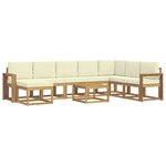 vidaXL Ensemble de canapés d'extérieur 9 pc Blanc et crème