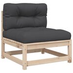 vidaXL Salon de jardin 10 Pièces avec coussins bois de pin massif
