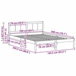 vidaXL Cadre de lit Marron 160 x 200 cm Bois de pin massif